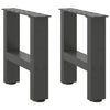 Sohvapöydän jalat antrasiitti 2 kpl 40x(30-31) cm teräs