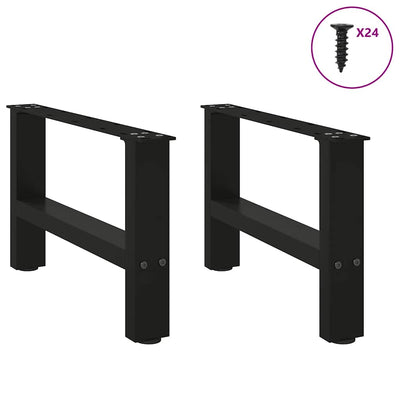 Sohvapöydän jalat musta 2 kpl 50x(30-31) cm teräs