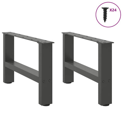 Sohvapöydän jalat antrasiitti 2 kpl 50x(30-31) cm teräs