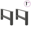 Sohvapöydän jalat antrasiitti 2 kpl 60x(30-31) cm teräs