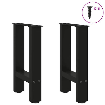 Sohvapöydän jalat Musta 2 kpl 28x(42-43) cm Teräs