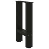Sohvapöydän jalat Musta 2 kpl 28x(42-43) cm Teräs