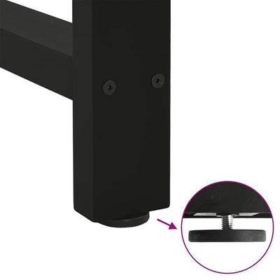 Sohvapöydän jalat Musta 2 kpl 28x(42-43) cm Teräs