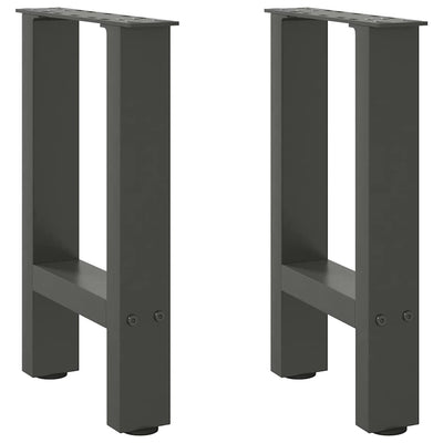 Sohvapöydän jalat antrasiitti 2 kpl 28x(42-43) cm teräs