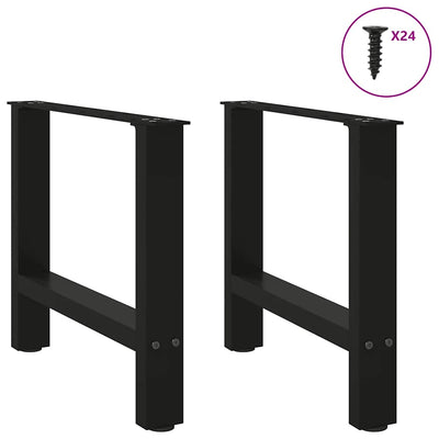 Sohvapöydän jalat musta 2 kpl 50x(42-43) cm teräs