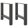 Sohvapöydän jalat antrasiitti 2 kpl 50x(42-43) cm teräs