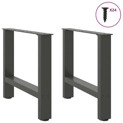 Sohvapöydän jalat antrasiitti 2 kpl 50x(42-43) cm teräs