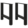 Sohvapöydän jalat 2 kpl musta 60x(42-43) cm teräs