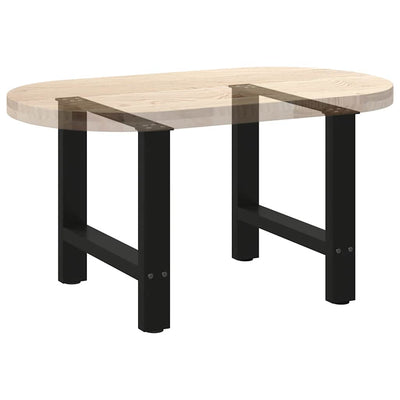 Sohvapöydän jalat 2 kpl musta 60x(42-43) cm teräs