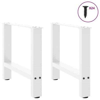 Sohvapöydän jalat 2 kpl valkoinen 60x(42-43) cm teräs