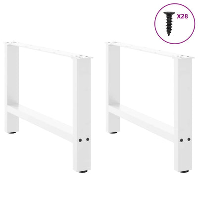 Sohvapöydän jalat 2 kpl valkoinen 70x(42-43) cm teräs