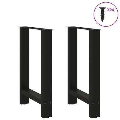 ruokapöydän jalat 2 kpl musta 50x(72-73) cm teräs