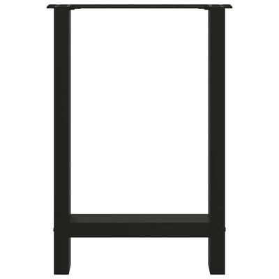 ruokapöydän jalat 2 kpl musta 50x(72-73) cm teräs