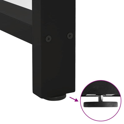 ruokapöydän jalat 2 kpl musta 50x(72-73) cm teräs