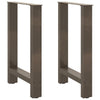 Ruokapöydän jalat, luonnonvärinen teräs, 2 kpl, 50 x (72-73) cm, teräs