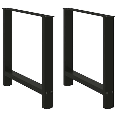 ruokapöydän jalat 2 kpl musta 70x(72-73) cm teräs
