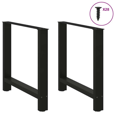 ruokapöydän jalat 2 kpl musta 70x(72-73) cm teräs