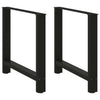 ruokapöydän jalat 2 kpl musta 80x(72-73) cm teräs