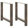 Ruokapöydän jalat, luonnonvärinen teräs, 2 kpl, 80 x (72-73) cm, teräs