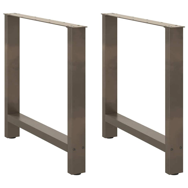 Ruokapöydän jalat, luonnonvärinen teräs, 2 kpl, 80 x (72-73) cm, teräs