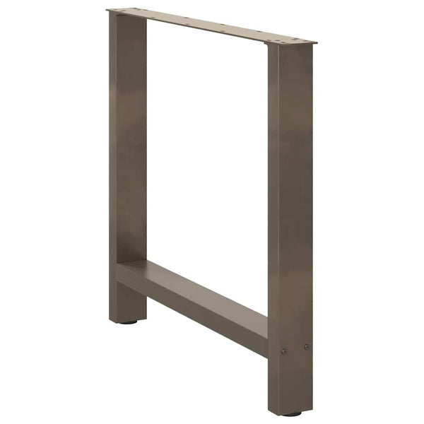 Ruokapöydän jalat, luonnonvärinen teräs, 2 kpl, 80 x (72-73) cm, teräs