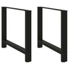 Ruokapöydän jalat mustat 2 kpl 90x(72-73) cm teräs