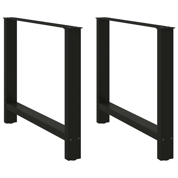 Ruokapöydän jalat mustat 2 kpl 90x(72-73) cm teräs