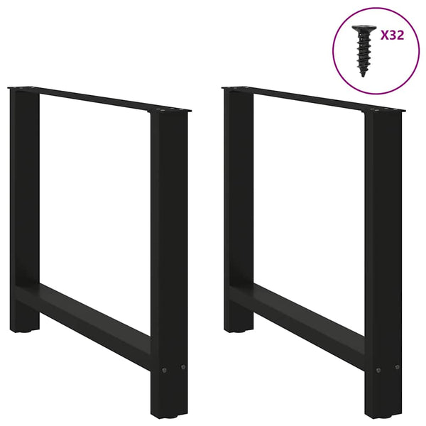Ruokapöydän jalat mustat 2 kpl 90x(72-73) cm teräs