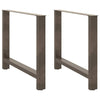Ruokapöydän jalat, luonnonvärinen teräs, 2 kpl, 90 x (72-73) cm, teräs