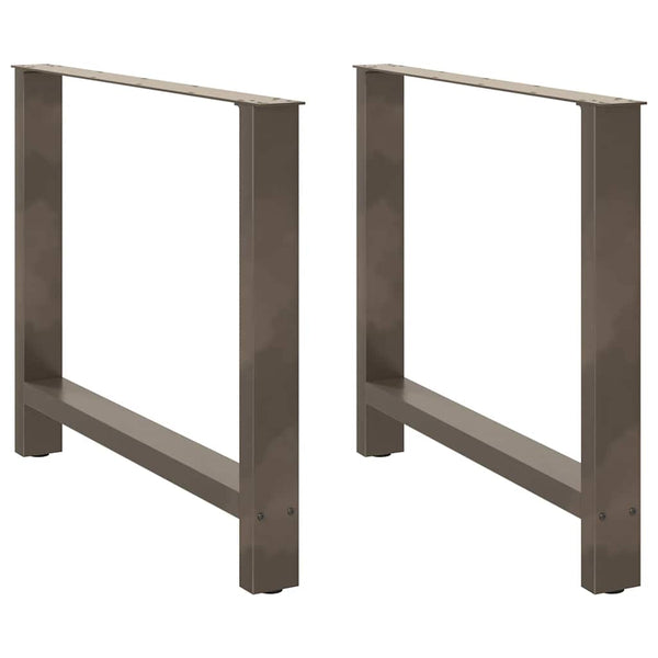 Ruokapöydän jalat, luonnonvärinen teräs, 2 kpl, 90 x (72-73) cm, teräs