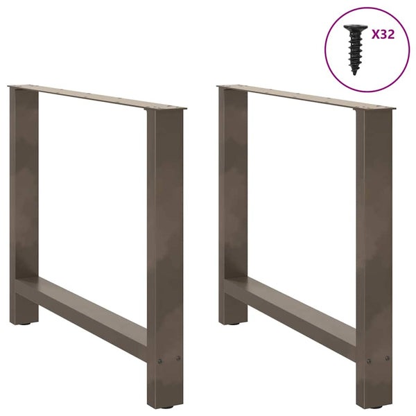 Ruokapöydän jalat, luonnonvärinen teräs, 2 kpl, 90 x (72-73) cm, teräs