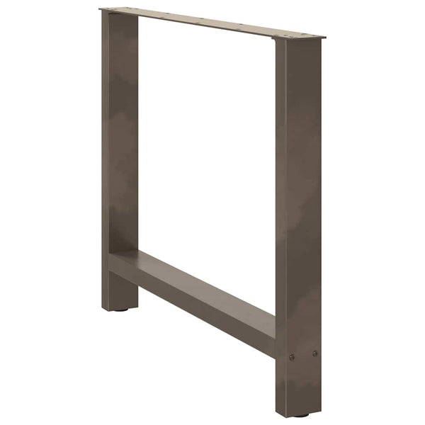 Ruokapöydän jalat, luonnonvärinen teräs, 2 kpl, 90 x (72-73) cm, teräs