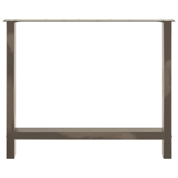Ruokapöydän jalat, luonnonvärinen teräs, 2 kpl, 90 x (72-73) cm, teräs