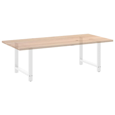ruokapöydän jalat 2 kpl valkoinen 100x(72-73) cm teräs