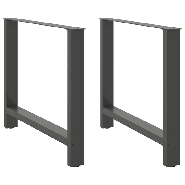 Ruokapöydän jalat antrasiitti 2 kpl 100x(72-73) cm teräs