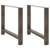 Ruokapöydän jalat, luonnonvärinen teräs, 2 kpl, 100 x (72-73) cm, teräs