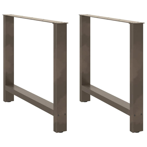 Ruokapöydän jalat, luonnonvärinen teräs, 2 kpl, 100 x (72-73) cm, teräs