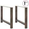Ruokapöydän jalat, luonnonvärinen teräs, 2 kpl, 100 x (72-73) cm, teräs