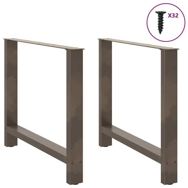 Ruokapöydän jalat, luonnonvärinen teräs, 2 kpl, 100 x (72-73) cm, teräs