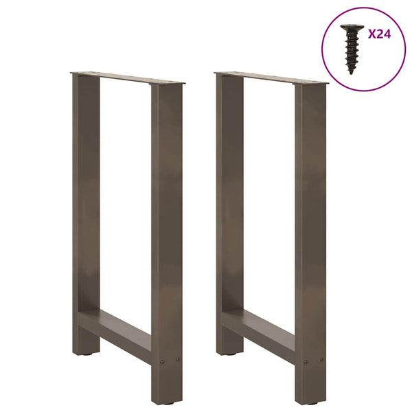 Baaripöydän jalat, luonnonvärinen teräs, 2 kpl, 60 x (90-91) cm, teräs