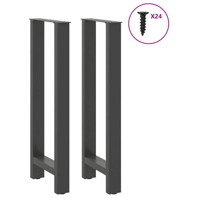 Baaripöydän jalat 2 kpl antrasiitti 50x(100-101) cm teräs