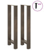 Baaripöydän jalat, luonnonvärinen teräs, 2 kpl, 50 x (100-101) cm, teräs