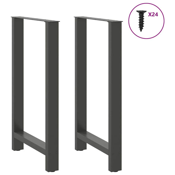 Baaripöydän jalat antrasiitti 2 kpl 60x(100-101) cm teräs