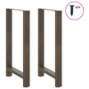 Baaripöydän jalat, luonnonvärinen teräs, 2 kpl, 60 x (100-101) cm, teräs