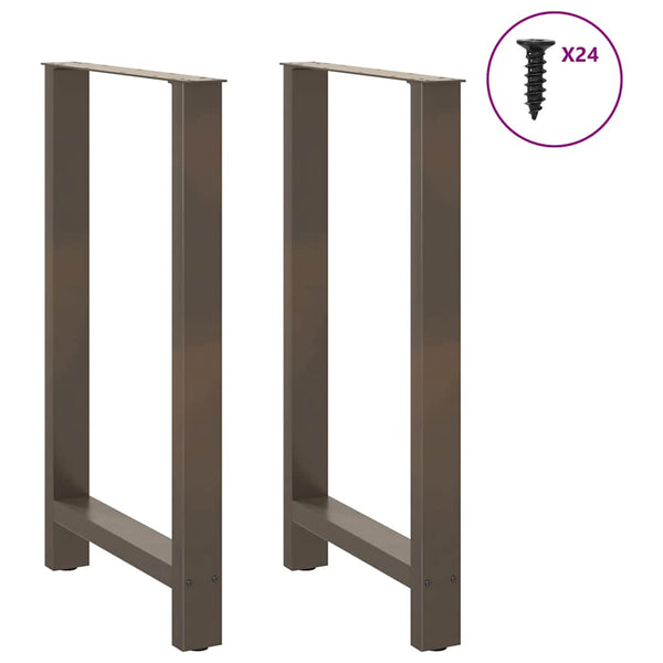 Baaripöydän jalat, luonnonvärinen teräs, 2 kpl, 60 x (100-101) cm, teräs