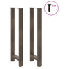 Baaripöydän jalat, luonnonvärinen teräs, 2 kpl, 40 x (110-111) cm, teräs