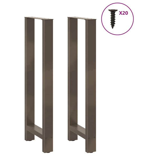 Baaripöydän jalat, luonnonvärinen teräs, 2 kpl, 40 x (110-111) cm, teräs