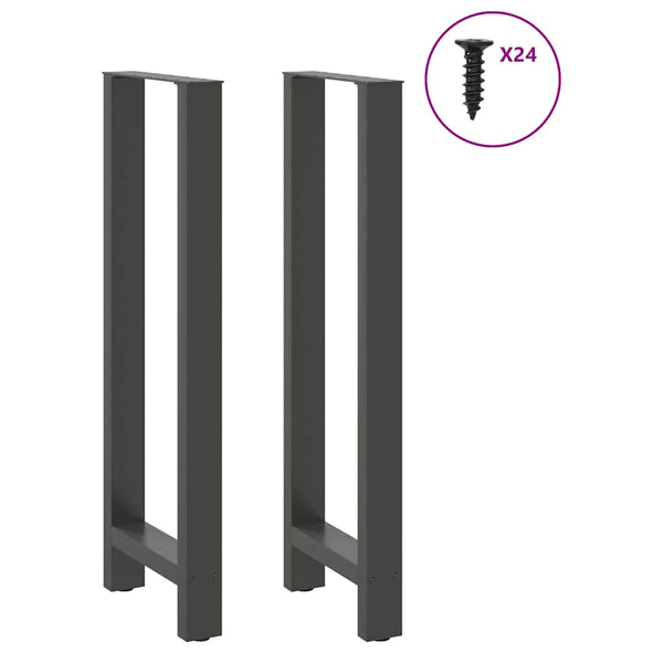 Baaripöydän jalat antrasiitti 2 kpl 50x(110-111) cm teräs