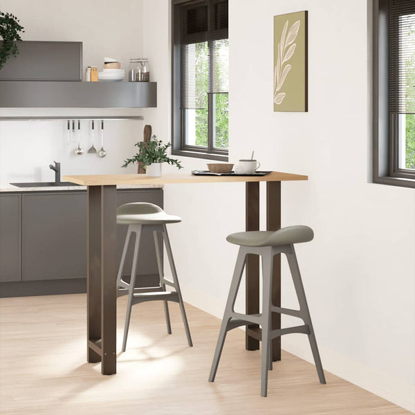 Baaripöydän jalat, luonnonvärinen teräs, 2 kpl, 50 x (110-111) cm, teräs
