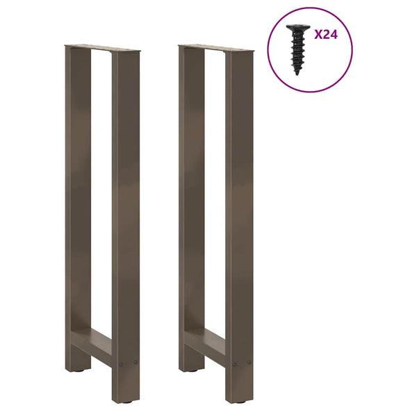 Baaripöydän jalat, luonnonvärinen teräs, 2 kpl, 50 x (110-111) cm, teräs